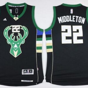Bucks 22 Khris Middleton Black Alternate Men Jersey