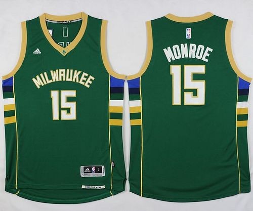 Bucks 15 Greg Monroe Green Men Jersey