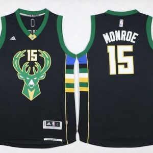 Bucks 15 Greg Monroe Black Men Jersey