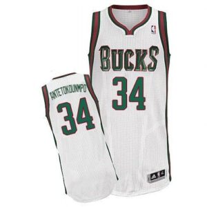Bucks 34 Giannis Antetokounmpo White Revolution 30 Men Jersey
