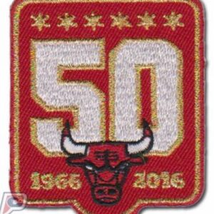 Stitched Chicago Bulls 50th Anniversary Season Logo Red Jersey Patch