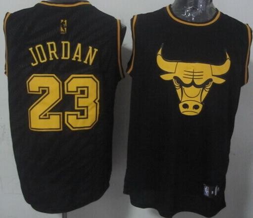 Bulls 23 Michael Jordan Black Precious Metals Men Jersey