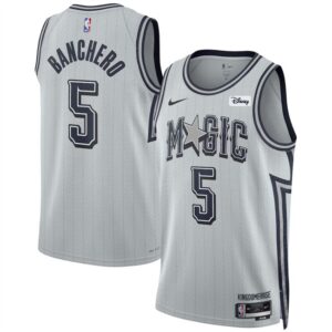 Magic 5 Paolo Banchero Silver 2024-25 City Edition Men Jersey