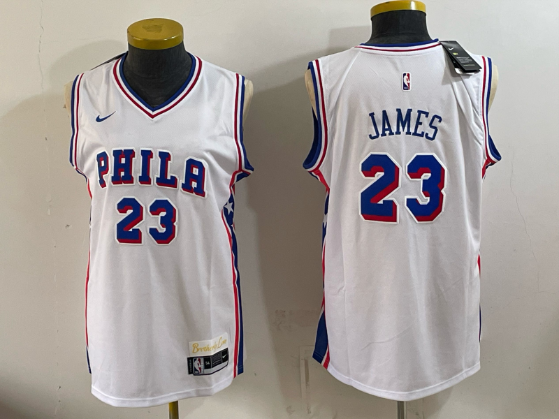 Philadelphia 76ers 23 LeBron James White Youth Jersey