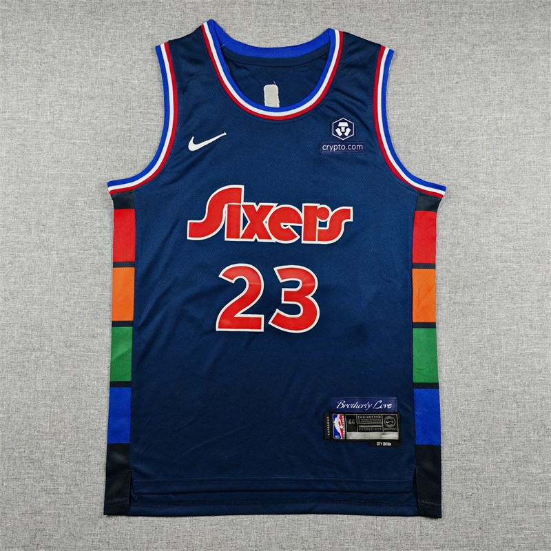 Philadelphia 76ers 23 LeBron James Navy Men Jersey