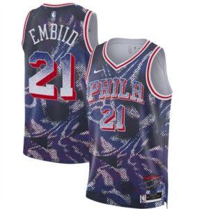 76ers 21 Joel Embiid Navy 2025 Select Series Men Jersey
