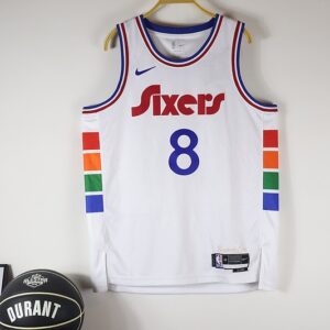 76ers 8 Paul George White Men Jersey