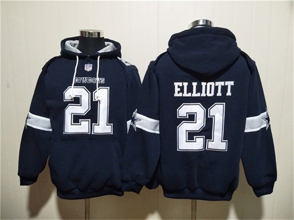 Nike Cowboys 21 Ezekiel Elliott Navy Ageless Must-Have Lace-Up Pullover Hoodie