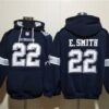 Nike Cowboys 22 Emmitt Smith Navy Ageless Must-Have Lace-Up Pullover Hoodie