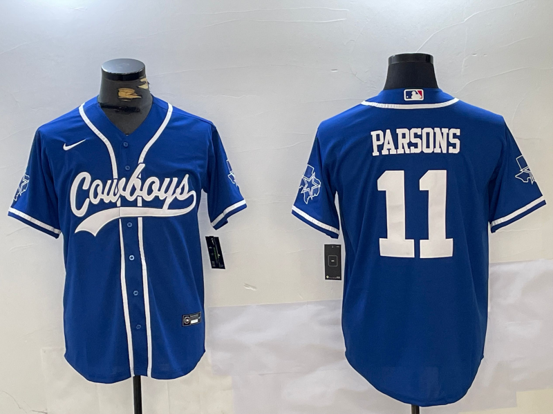 Nike Cowboys 11 Micah Parsons Blue Vapor Baseball Limited Men Jersey