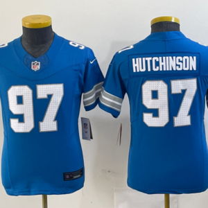 Nike Lions 97 Aidan Hutchinson Blue 2024 F.U.S.E. Vapor Limited Youth Jersey
