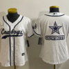 Nike Cowboys Blank White Vapor Baseball Logo Limited Women Jersey