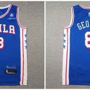 76ers 8 Paul George Blue Men Jersey