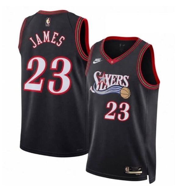 Philadelphia 76ers #23 LeBron James Black Jersey