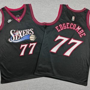 Philadelphia 76ers 77 Edgecombe New Black Youth Jersey