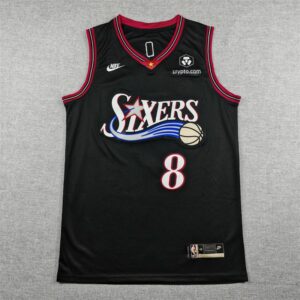 76ers 8 Paul George New Black City Men Jersey
