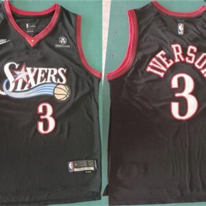 76ers 3 Allen Iverson Black 2025 Classic Edition Men Jersey