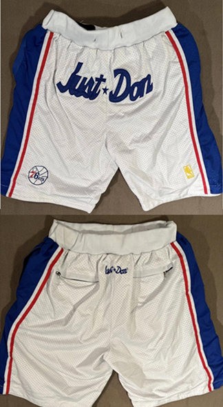 Philadelphia 76ers White 1996-1997 Shorts (Run Small)