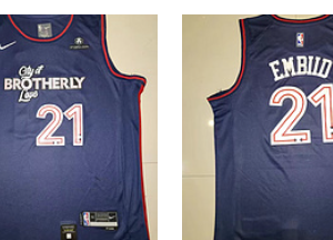 76ers 21 Joel Embiid Navy 2024 City Men Jersey