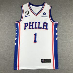 76ers 1 James Harden White 2022-23 New Men Jersey
