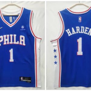 76ers 1 James Harden Royal Icon Edition Men Jersey