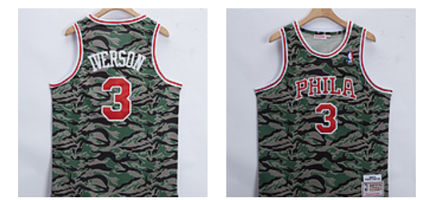 76ers 3 Allen Iverson Camo Men Jersey
