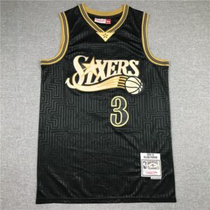 76ers 3 Allen Iverson Black 2020 New Hardwood Classics Men Jersey