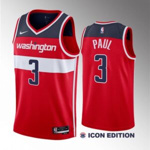 Wizards 3 Chris Paul Red Icon Edition Men Jersey