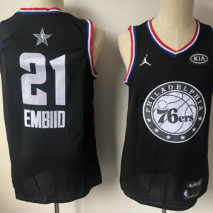 76ers 21 Joel Embiid Black 2019 All-Star Game Men Jersey