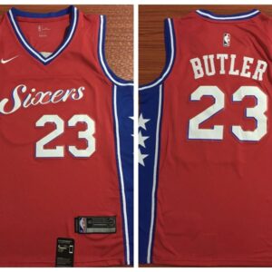 76ers 23 Jimmy Butler Red Men Jersey