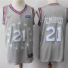 76ers 21 Joel Embiid Gray 2018-19 City Edition Men Jersey