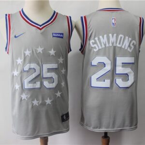 76ers 25 Ben Simmons Gray 2018-19 City Edition Men Jersey