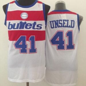 Wizards 41 Wes Unseld White Bullets Throwback Men Jersey
