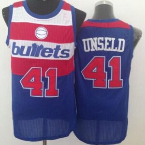 Wizards 41 Wes Unseld Blue Bullets Throwback Men Jersey