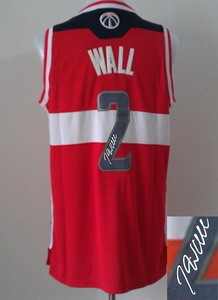 Wizards 2 John Wall Red Autographed Men Jersey