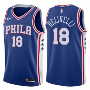 76ers 18 Marco Belinelli Navy Blue Swingman Men Jersey