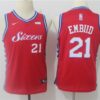 76ers 21 Joel Embiid Red Swingman Youth Jersey