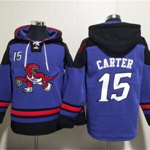 Raptors 15 Vince Carter Purple Lace-Up Pullover Hoodie