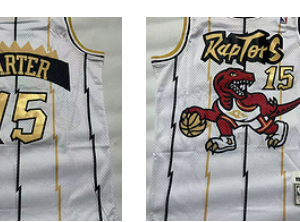 Raptors 15 Vince Carter White Gold Hardwood Classics Men Jersey