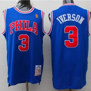 76ers 3 Allen Iverson Blue 1996-97 Hardwood Classics Men Jersey