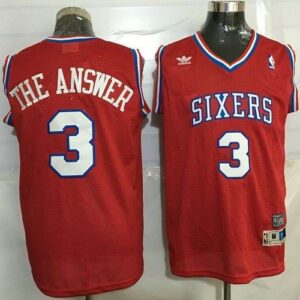 76ers 3 Allen Iverson Red Throwback The Answer Men Jersey