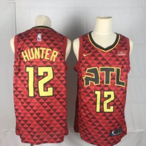 Hawks 12 De'Andre Hunter Red Men Jersey