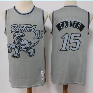 Raptors 15 Vince Carter Grey Throwback Men Jersey
