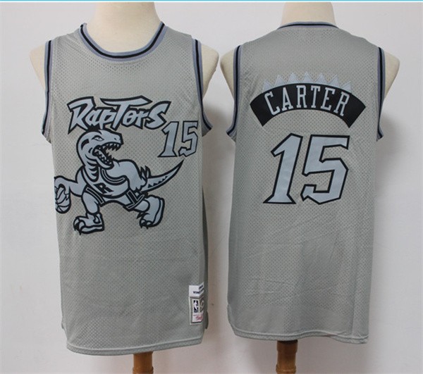 Raptors 15 Vince Carter Grey Throwback Men Jersey