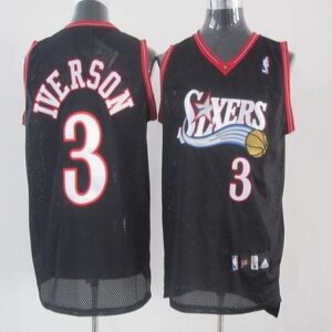 76ers 3 Allen Iverson Black Youth Jersey