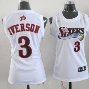 76ers 3 Allen Iverson White Home Women Jersey