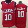 76ers 10 Maurice Cheeks Red Throwback Men Jersey