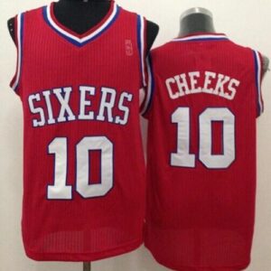 76ers 10 Maurice Cheeks Red Throwback Men Jersey