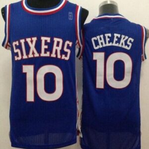 76ers 10 Maurice Cheeks Blue Throwback Men Jersey