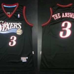 76ers 3 Allen Iverson Black Throwback The Answer Men Jersey